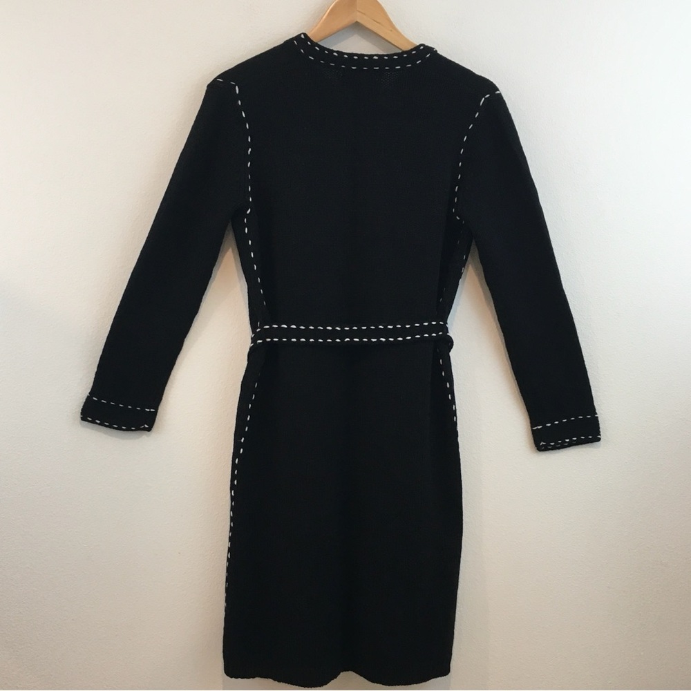 United States Sweaters | Black Knit Open Front Duster Cardigan - Picture 6 of 10
